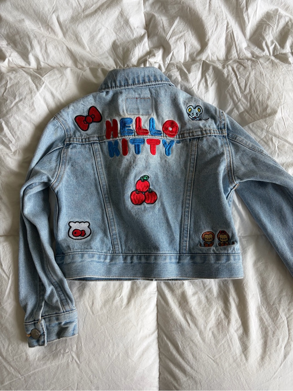 Levi's Light Blue Denim Hello Kitty Patch Jacket for Kids